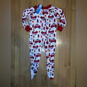 Fire Truck Print Kids One Piece Pajama